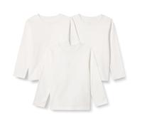 Amazon Essentials T-shirts Manches Longues 100 % Coton Coupe Décontractée Mixte Bébé, Lot de 3, Blanc, Prématuré