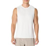 Amazon Essentials Tee Shirt Moulant Stretch sans Manches Léger Active Quick Dry Homme, Blanc, L