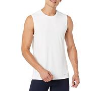 Amazon Essentials Tee Shirt Moulant Stretch sans Manches Léger Active Quick Dry Homme, Blanc Vif, XXL