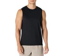 Amazon Essentials Tee Shirt Moulant Stretch sans Manches Léger Active Quick Dry Homme, Noir, L