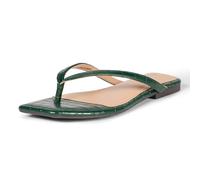 Amazon Essentials Tongs à Bouts Carrés Femme, Faux Crocodile Vert, 36 EU