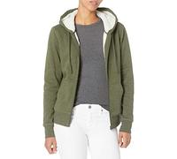 Amazon Essentials Veste à capuche zippée, doublée en polaire Sherpa Femme, Vert Olive Chiné, S
