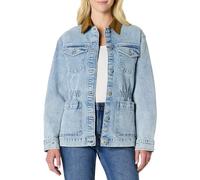 Amazon Essentials Veste d’Extérieur en Jean Peu Extensible, Coupe Classique et Taille Cintrée Femme, Givré Clair Délavé, S