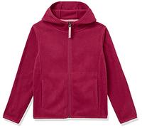 Amazon Essentials Veste Légère à Capuche Zippée en Polaire Fille, Rouge Canneberge, 3 Ans