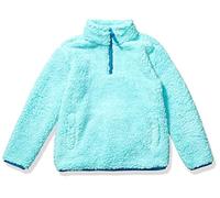 Amazon Essentials Veste Polaire Sherpa à Fermeture Éclair 1/4 Fille, Bleu des Mers du Sud, 2 Ans
