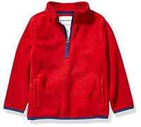 Amazon Essentials Veste Zippée 1/4 en Molleton Polaire Garçon, Rouge, 10 Ans