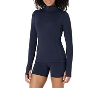 Amazon Essentials Veste Zippée à Manches Longues, Tissu Performant, Extensible et Ultra Doux, Coupe Ajustée Femme, Bleu Marine, S