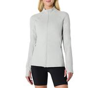 Amazon Essentials Veste Zippée pour la Course et l’Entraînement, Douce, Légère et Performante Femme, Gris Colombe Teinture Spatiale, XL