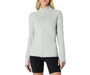 Amazon Essentials Veste Zippée pour la Course et l’Entraînement, Douce, Légère et Performante Femme, Gris Colombe Teinture Spatiale, L