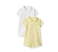 Amazon Essentials x Sofia Grainge Barboteuse en Coton, Manches Courtes et Col Polo Bébé garçon, Lot de 2, Blanc/crème glacée, 24 mois