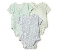 Amazon Essentials x Sofia Grainge Body à manches courtes avec boutons-pression latéraux Mixte Bébé, Lot de 3, Arbres Ronds/Lapins/Rayures, Prématuré