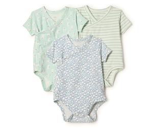 Amazon Essentials x Sofia Grainge Body à manches courtes avec boutons-pression latéraux Mixte Bébé, Lot de 3, Arbres Ronds/Lapins/Rayures, 18 mois