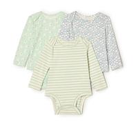 Amazon Essentials x Sofia Grainge Body à manches longues et col rond Mixte Bébé, Lot de 3, Arbres Ronds/Lapins/Rayures, 0 mois