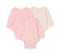 Amazon Essentials x Sofia Grainge Body à manches longues et col rond Mixte Bébé, Lot de 3, Fleuri Délicat/Ivoire/Rose, 6-9 mois