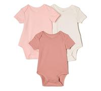 Amazon Essentials x Sofia Grainge Body Col Rond Manches Courtes Mixte Bébé, Lot de 3, Ivoire/Rose/Terracota, Prématuré