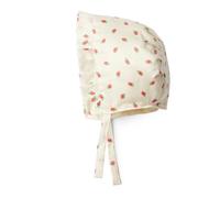 Amazon Essentials x Sofia Grainge Bonnet à Œillets Bébé Fille, Petites Fraises Écru et Roses, XS (3-6 mois)