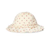 Amazon Essentials x Sofia Grainge Chapeau en Coton Bébé Fille, Petites Fraises Écru et Roses, M (18-24 Mois)