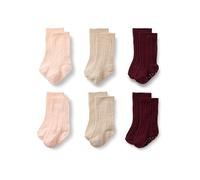 Amazon Essentials x Sofia Grainge Chaussettes Hauteur Genou en Tricot Torsadé Mixte Enfante, 6 Paires, Bordeaux/Havane/Rose, 4-5 ans