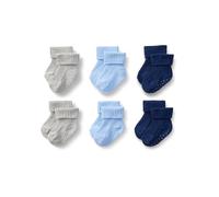 Amazon Essentials x Sofia Grainge Chaussettes Tricotées à Revers Mixte Bébé, 6 Paires, Bleu Clair/Bleu Marine/Gris Chiné, 6-12 mois
