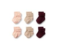 Amazon Essentials x Sofia Grainge Chaussettes Tricotées à Revers Mixte Bébé, 6 Paires, Bordeaux/Havane/Rose, 12-24 mois