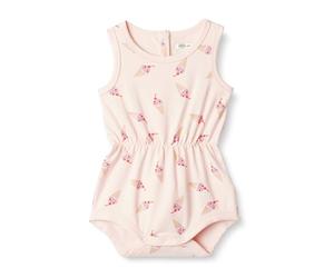 Amazon Essentials x Sofia Grainge Combi-short Sans Manches en Tissu Éponge Léger Bébé fille, Crème glacée rose clair, 3-6 mois
