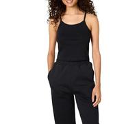 Amazon Essentials x Sofia Grainge Débardeur Court Micro-côtelé Femme, Noir, XS