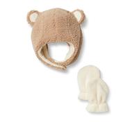 Amazon Essentials x Sofia Grainge Ensemble Bonnet et Moufles Mixte Enfante, Camel clair., S (6-12 mois)