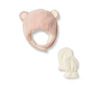 Amazon Essentials x Sofia Grainge Ensemble Bonnet et Moufles Mixte Enfante, Rose Pâle, XS (3-6 mois)