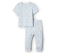 Amazon Essentials x Sofia Grainge Ensemble Chemise et Pantalon à Manches Courtes en Tricot de Coton Bébé garçon, Bleu Clair Agneaux, 24 Mois