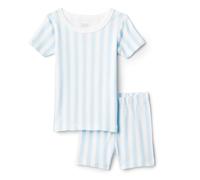 Amazon Essentials x Sofia Grainge Ensemble de Pyjama d'Été à Manches Courtes Assorti Maman et Fille pour Femmes et Filles, Bleu Pâle Larges Rayures, 18 Mois