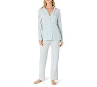 Amazon Essentials x Sofia Grainge Ensemble de Pyjama en Modal Extensible, Haut à Manches Longues et Pantalon Pleine Longueur Femme, Bleu Clair Éléphants, XL