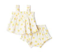 Amazon Essentials x Sofia Grainge Ensemble Décontracté Avec Short et Chemise Sans Manches en Coton Bébé fille, Citron ivoire, 24 mois