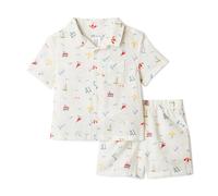 Amazon Essentials x Sofia Grainge Ensemble Décontracté Short et Chemise à Manches Courtes en Coton et Lin Bébé garçon, Ivory Beach, 6-9 mois