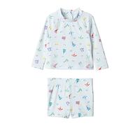 Amazon Essentials x Sofia Grainge Ensemble Deux Pièces Short et Haut Anti-irritations à Manches Longues Bébé garçon, Plage Bleu Pâle, 6-9 mois
