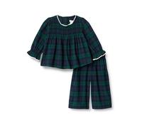 Amazon Essentials x Sofia Grainge Ensemble en flanelle à manches longues Bébé Fille, Vert Émeraude Foncé Bleu Profond Écossais, 6-9 mois