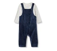 Amazon Essentials x Sofia Grainge Ensemble Salopette en Velours et Body à Manches Longues Mixte Bébé, Lot de 2, Bleu Marine/Moutons, 18 mois