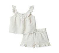 Amazon Essentials x Sofia Grainge Ensemble Short et Haut Sans Manches en Coton et Lin, à Volants Mixte Bébé