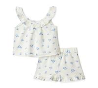 Amazon Essentials x Sofia Grainge Ensemble Short et Haut Sans Manches en Coton et Lin, à Volants Mixte Bébé