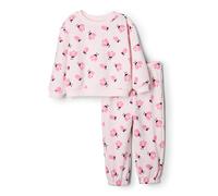 Amazon Essentials x Sofia Grainge Ensemble Sweat-Shirt et Pantalon de survêtement Unisexe pour bébé, Rose pâle, Motif coccinelles, 24 Mois