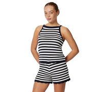 Amazon Essentials x Sofia Grainge Ensembles Sweat-Shirts et Débardeurs en Crochet de Coton pour Maman et Moi Femme, Ivoire Bleu Marine Rayure Polo, L