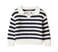 Amazon Essentials x Sofia Grainge Ensembles Sweat-shirts et Débardeurs en Crochet de Coton pour Maman et Moi Garçon, Polo Rayé Ivoire Bleu Marine, 3 ans
