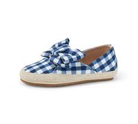 Amazon Essentials x Sofia Grainge Espadrilles en Jute et Coton Avec Nœud Fille, Vichy Bleu Marine, 28 EU