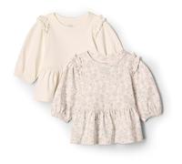 Amazon Essentials x Sofia Grainge Haut en Tricot à Manches 3/4 Bébé Fille, Lot de 2, Esquisse Florale/Ivoire, 0-3 Mois