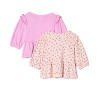 Amazon Essentials x Sofia Grainge Lot de 2 Hauts en Tricot à Manches 3/4 pour Petite Fille, Rose/Petites coccinelles, 4 Ans