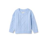 Amazon Essentials x Sofia Grainge Pull à Col Rond et Torsades Bébé Garçon, Bleu Clair, 18 mois