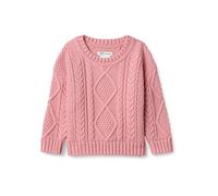 Amazon Essentials x Sofia Grainge Pull à Col Rond et Torsades Mixte Enfante, Rose Blush, 6-7 ans