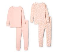 Amazon Essentials x Sofia Grainge Pyjama en Coton, Coupe ajustée Mixte bébé, Lot de 2, Ours Polaire/Rose, 3 Ans