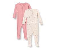 Amazon Essentials x Sofia Grainge Pyjamas à Pieds, en Coton, Coupe Ajustée Mixte Bébé, Lot de 2, Ivoire Cœurs Multiples, 3-6 Mois
