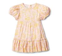 Amazon Essentials x Sofia Grainge Robe À Manches bouffantes Fille, Rose Coquillage Motif Cachemire, 4 ans