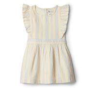 Amazon Essentials x Sofia Grainge Robe en Lin Bébé Fille, Ivoire Rayures, 18 mois